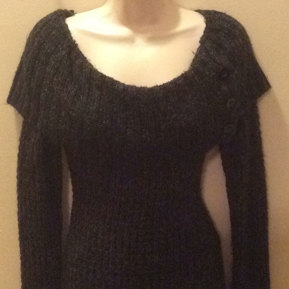 CUTE TUNIC FITTED MANDEE BLACK SWEATER, JR. LARGE - Picture 2 of 5
